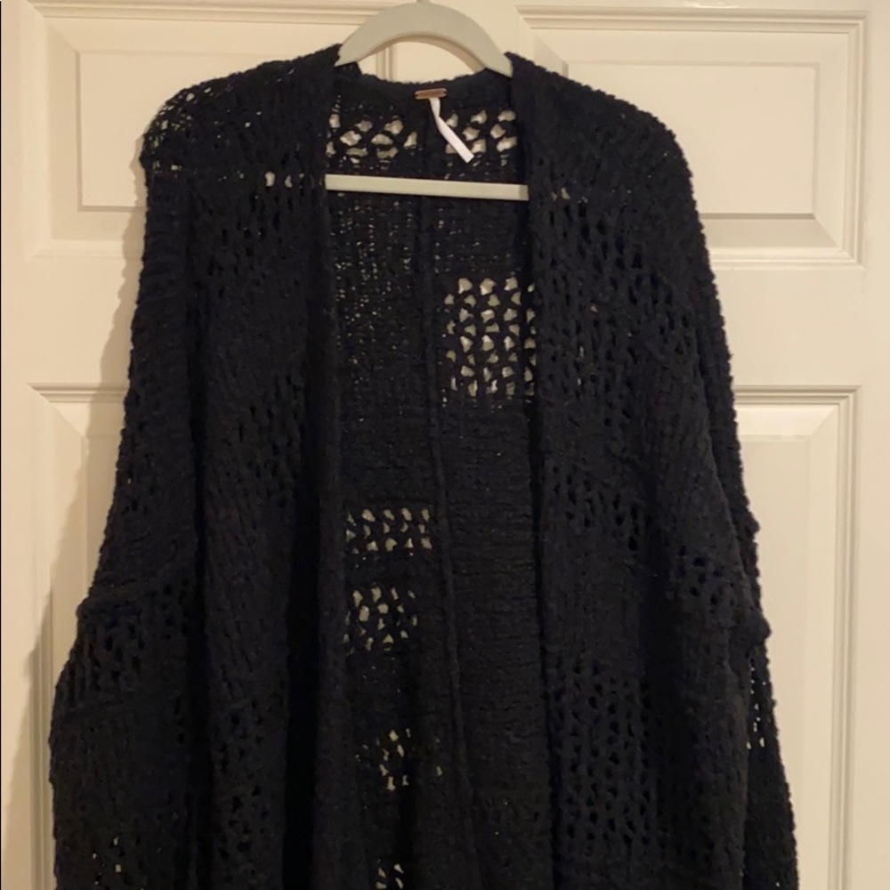 Free People Black Cardigan